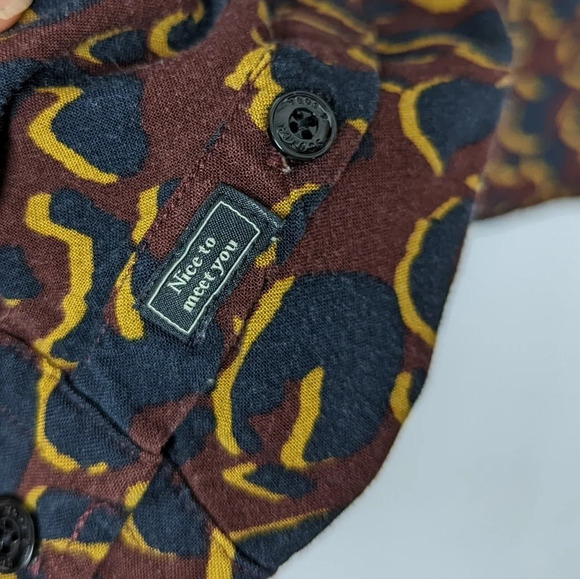 Scotch & Soda Size L Party Animal Leopard Spotted Print Button Front Blouse Top - Picture 7 of 13